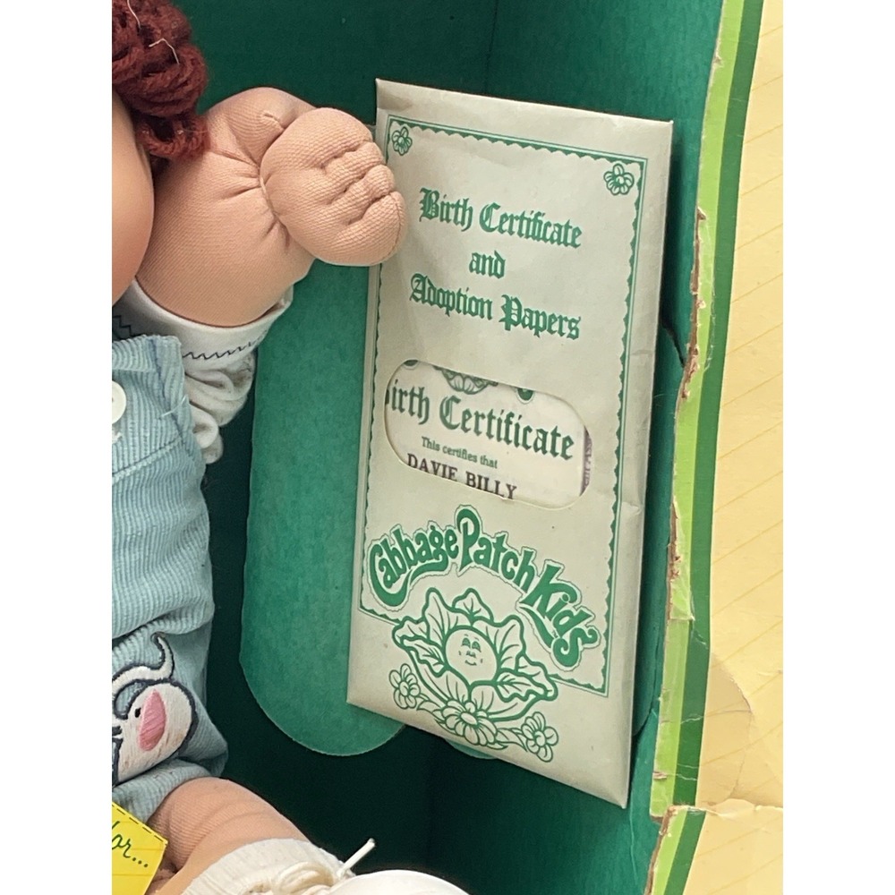Vintage 1985 Coleco Cabbage Patch Kids In Box W/Certificate Boy, Davie Billy - Picture 6 of 11